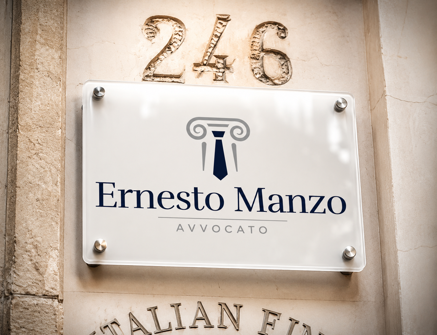 Targa esterna dello studio legale dell'Avv. Ernesto Manzo